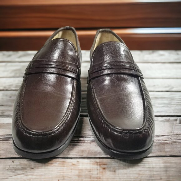 Italian Dress Loafers Handmade Hand-Stitched Calzoleria Toscana Venetian S-9 1/2 - Picture 2 of 15